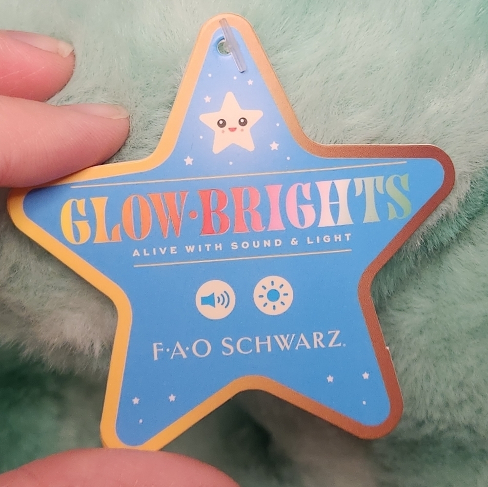 12" FAO Schwarz Glow Brights LED with Sound Dinosaur Toy Plush - Picture 9 of 15